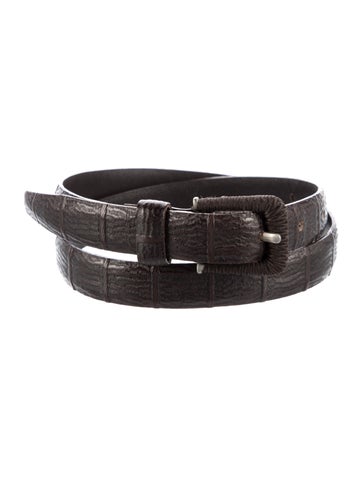 Pre-owned Giorgio Armani Waist Belt Skinny Waist Belt In Brown