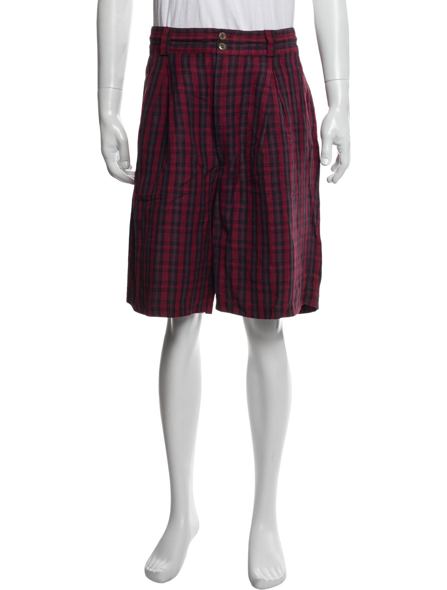 Giorgio Armani Plaid Print Jogger Shorts