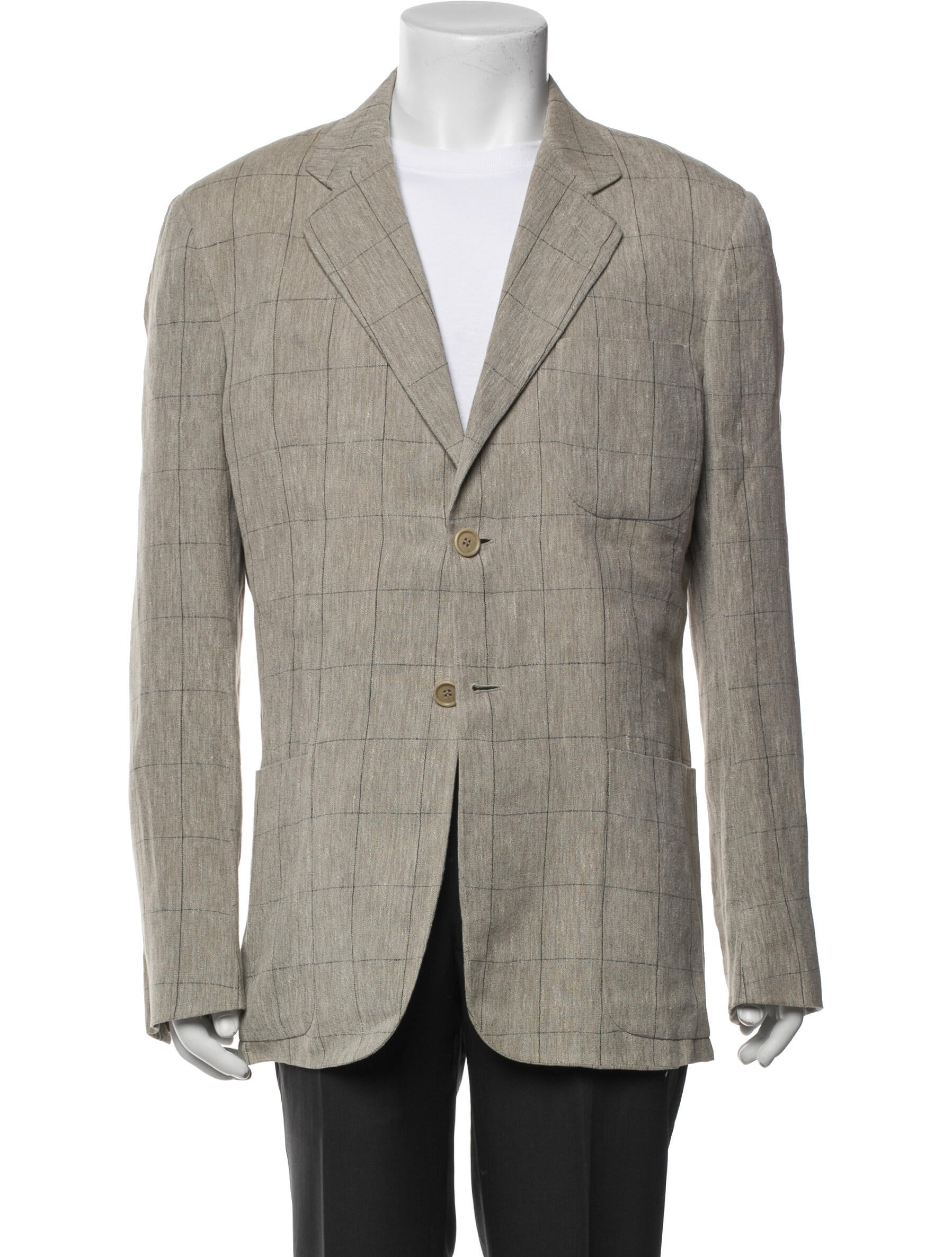 Giorgio Armani Plaid Print Blazer