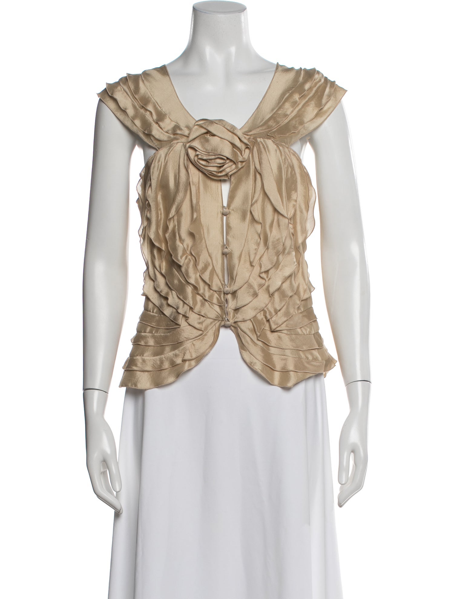 Giorgio Armani Silk V-Neck Blouse