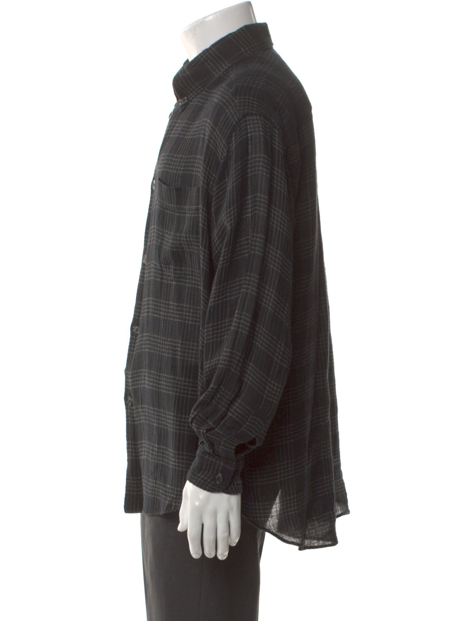 Giorgio Armani Linen Plaid Print Shirt