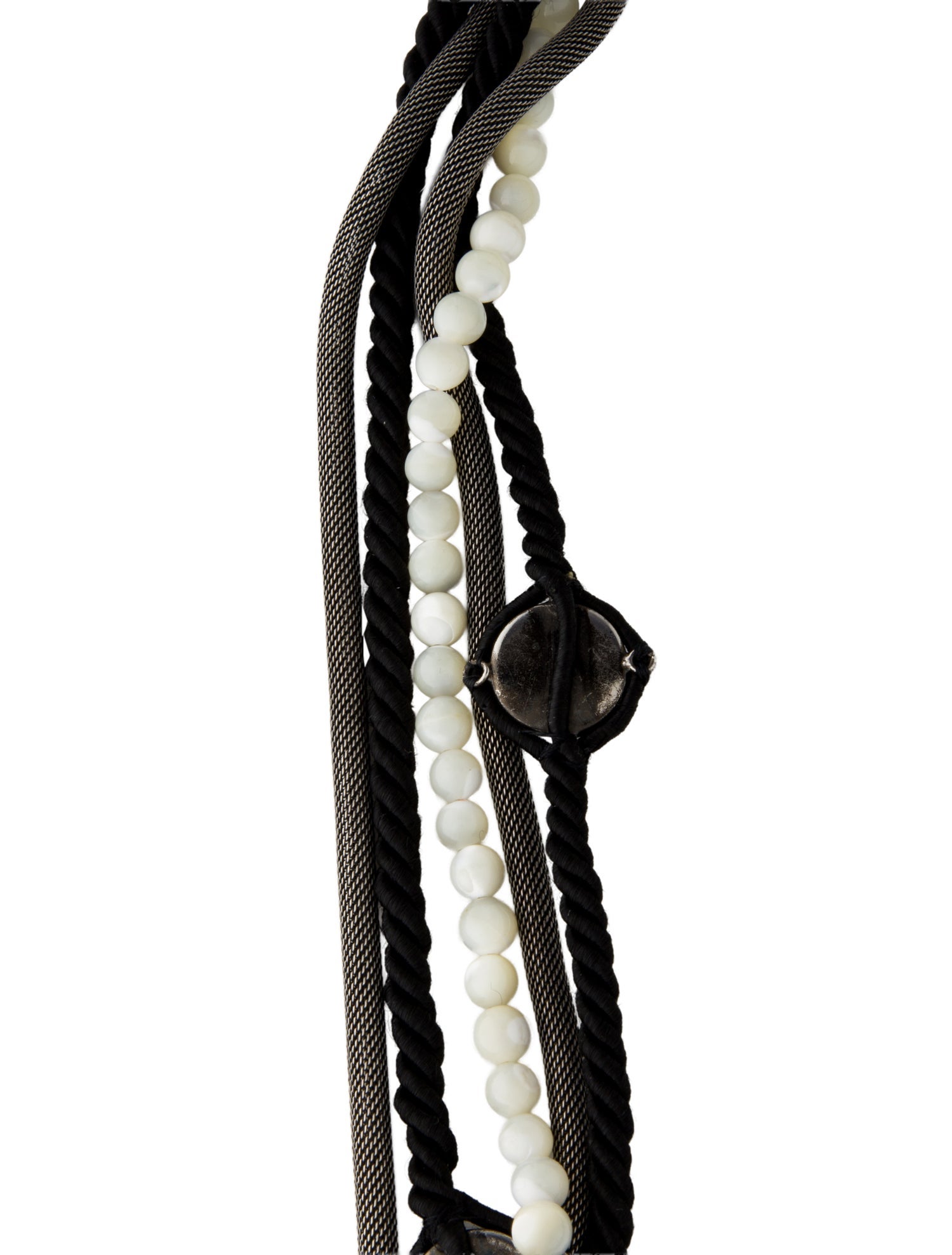 Giorgio Armani Pearl & Cord Multi-Strand Station Necklace
