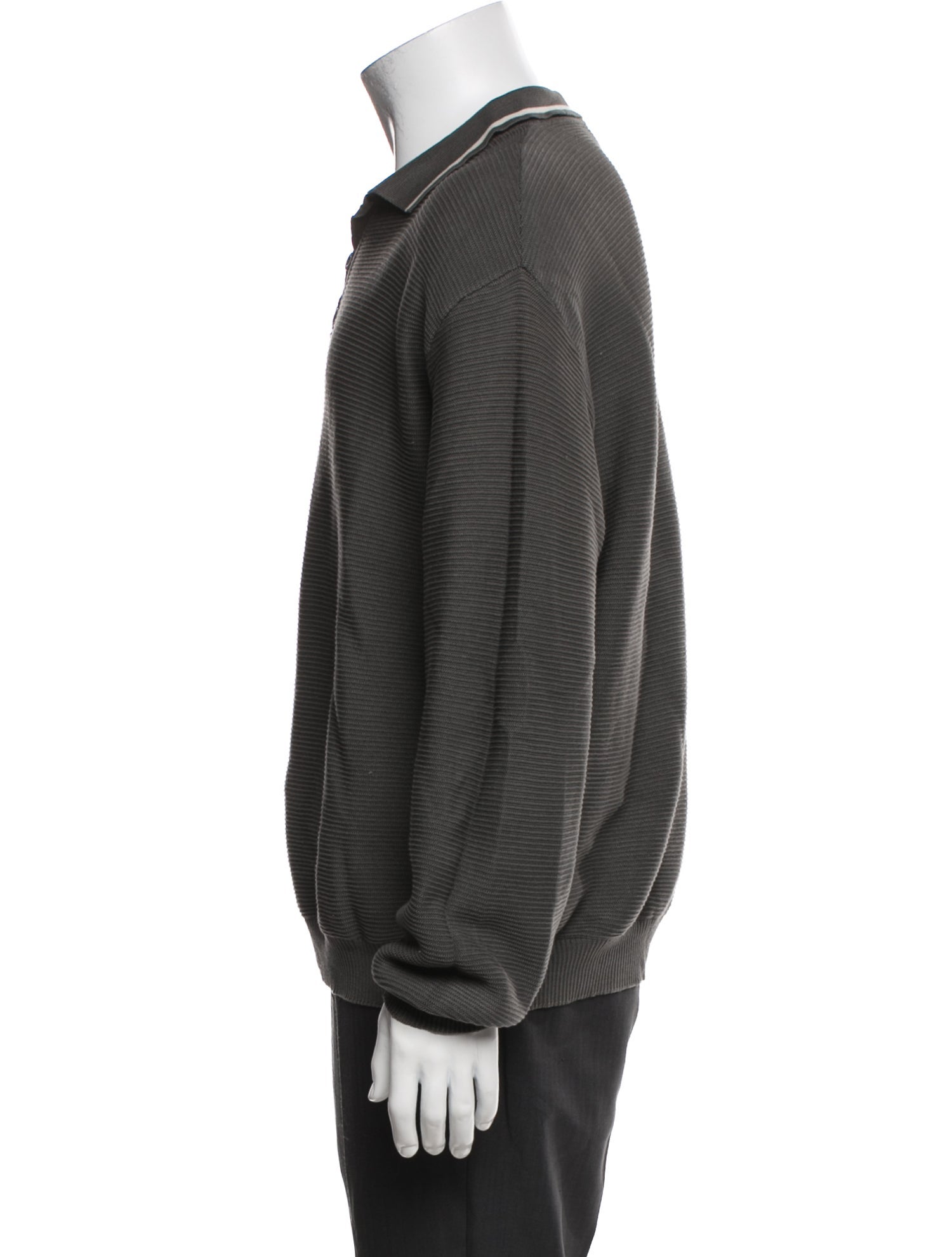 Giorgio Armani Collar Long Sleeve Polo Sweater