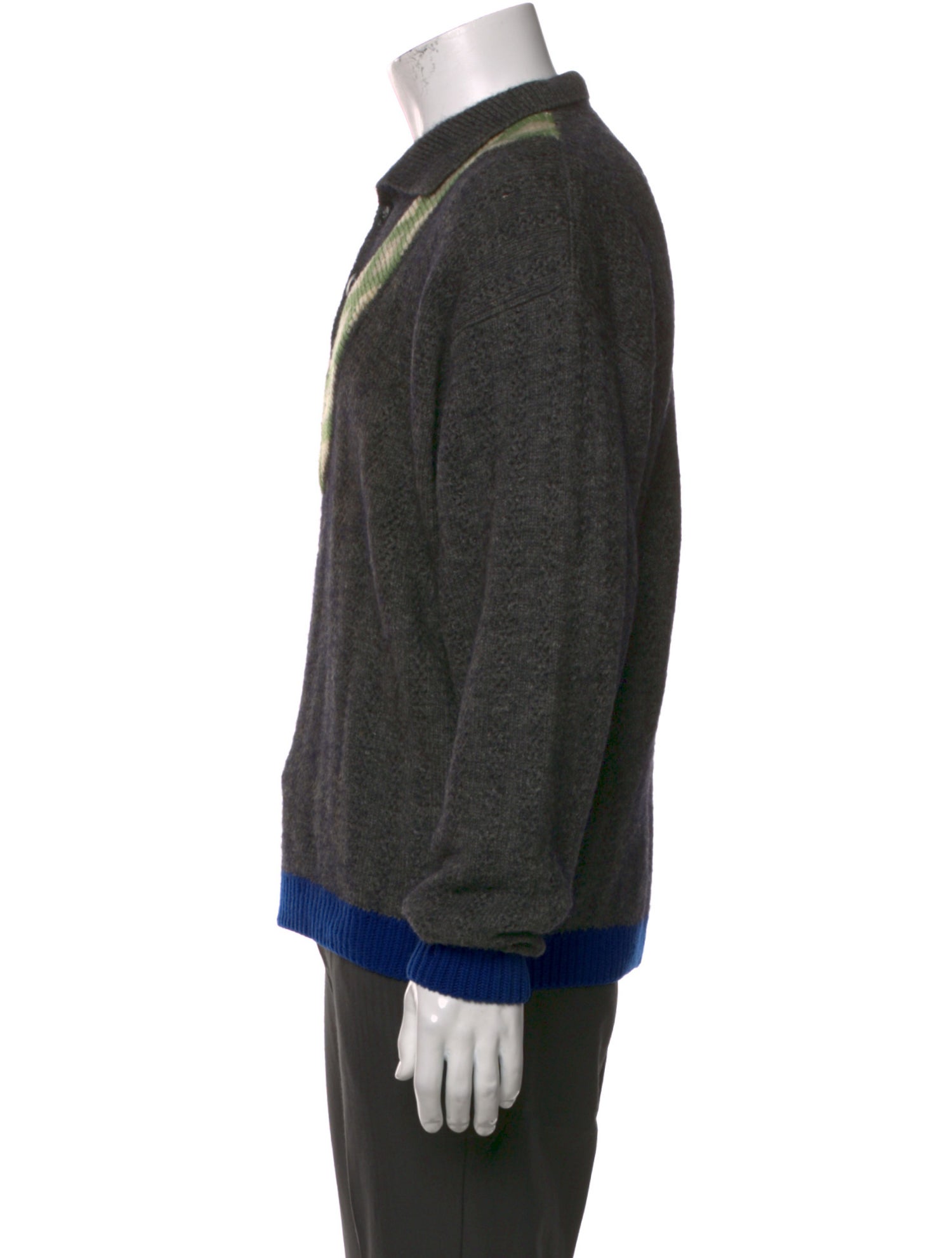 Giorgio Armani Patterned Collar Polo Sweater