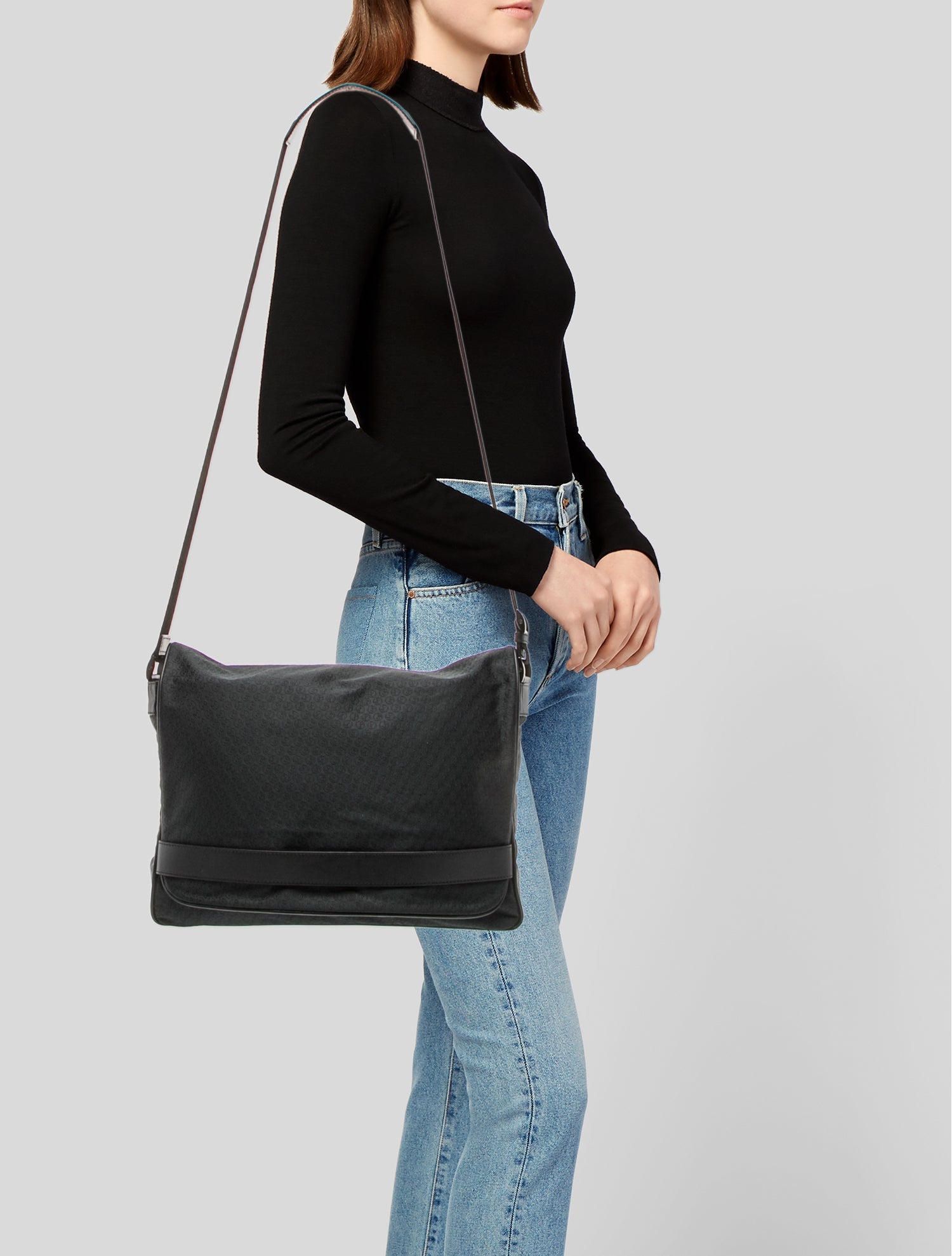 Giorgio Armani Leather Messenger Bag