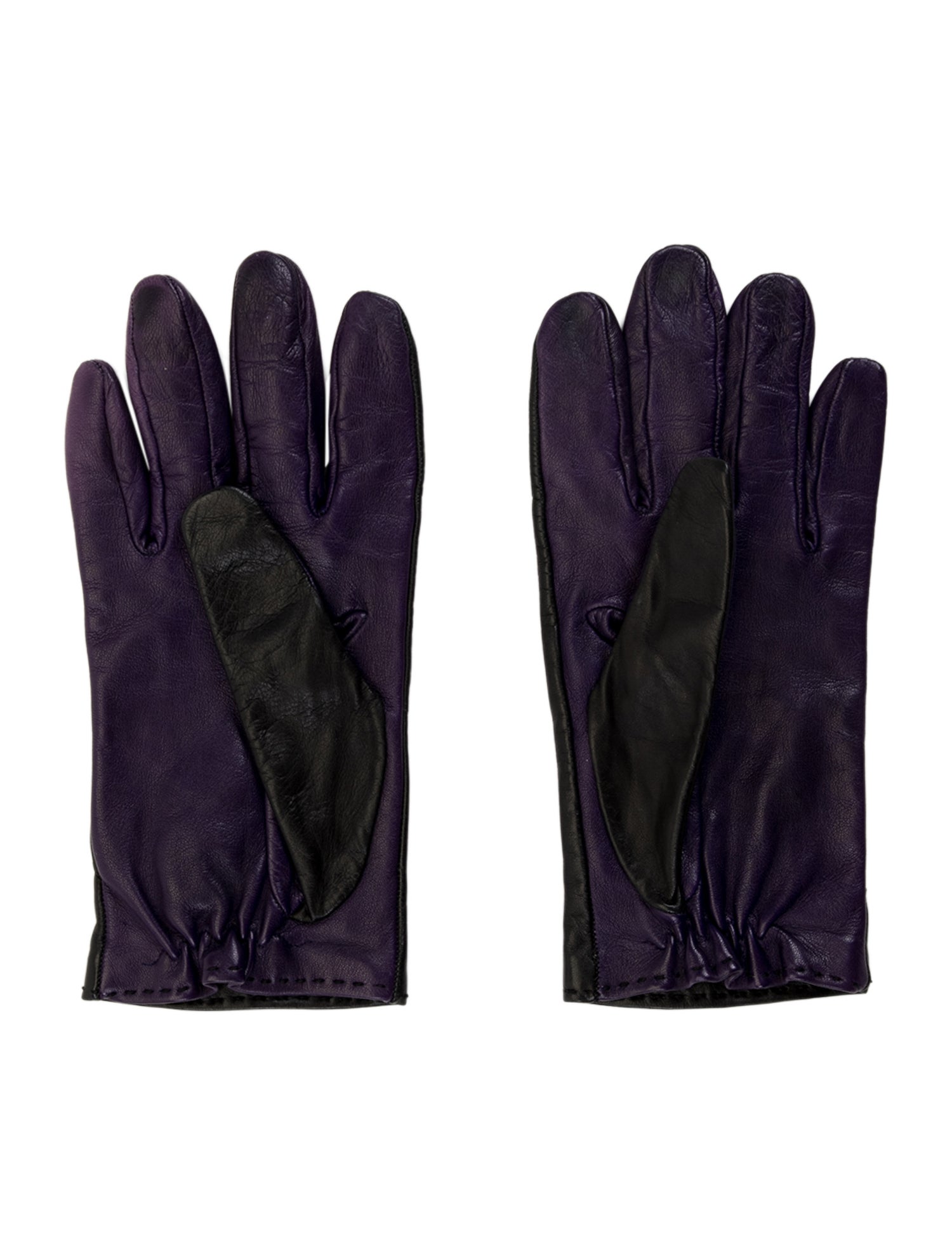 Giorgio Armani Leather Gloves - Blue Gloves & Mittens, Accessories