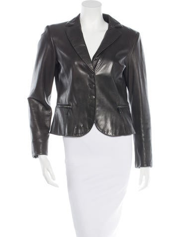 Giorgio Armani Leather Notch Blazer