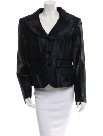 Giorgio Armani Ponyhair Velvet-Trimmed Jacket