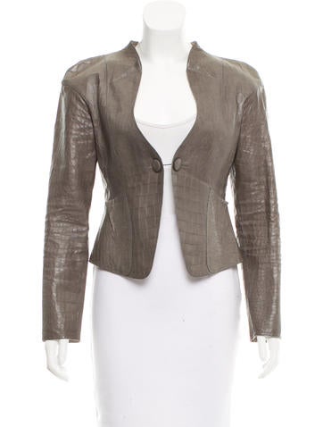 Giorgio Armani Embossed Leather Jacket