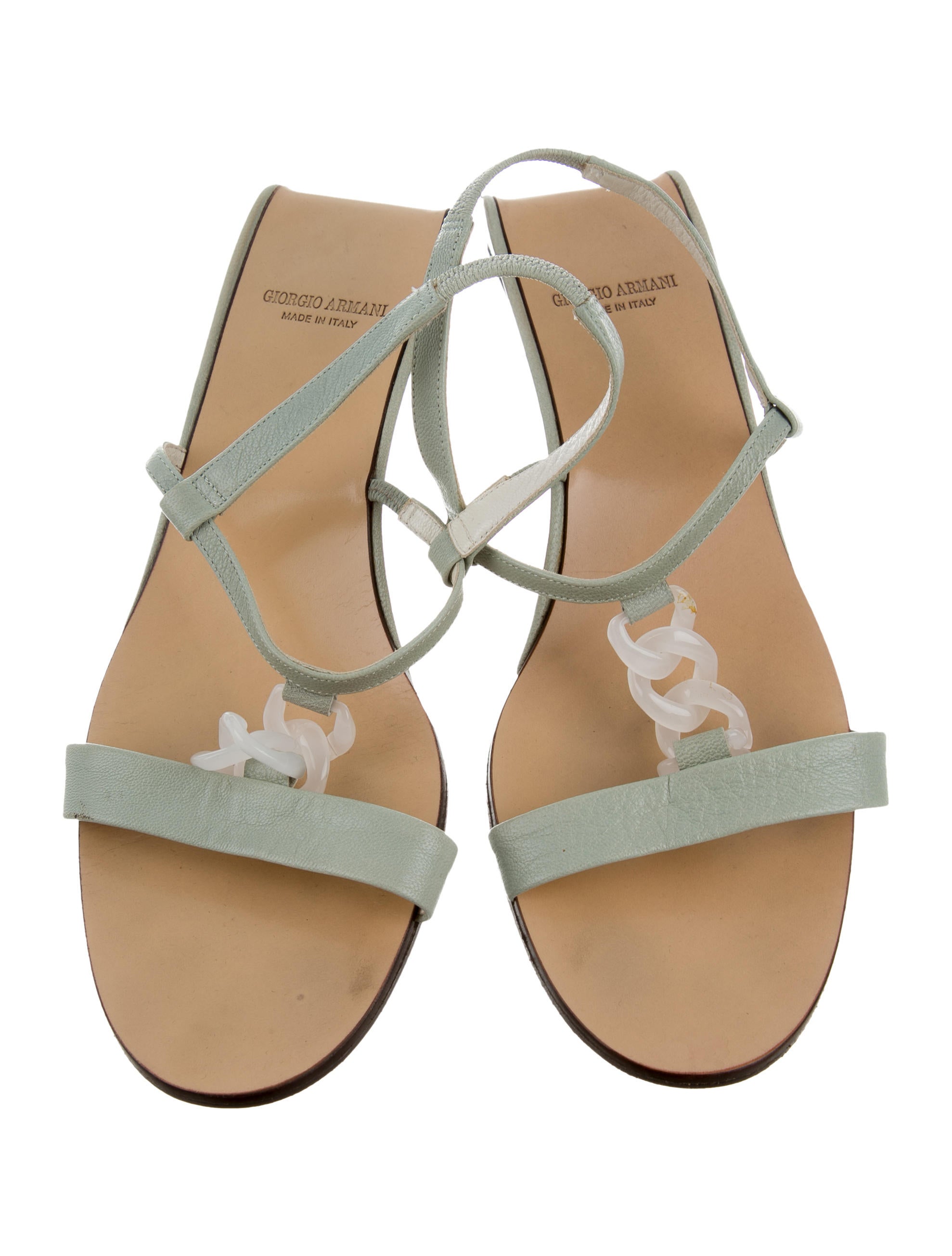 Giorgio Armani Leather Chain-Link Sandals - Shoes - GIO23564 | The RealReal