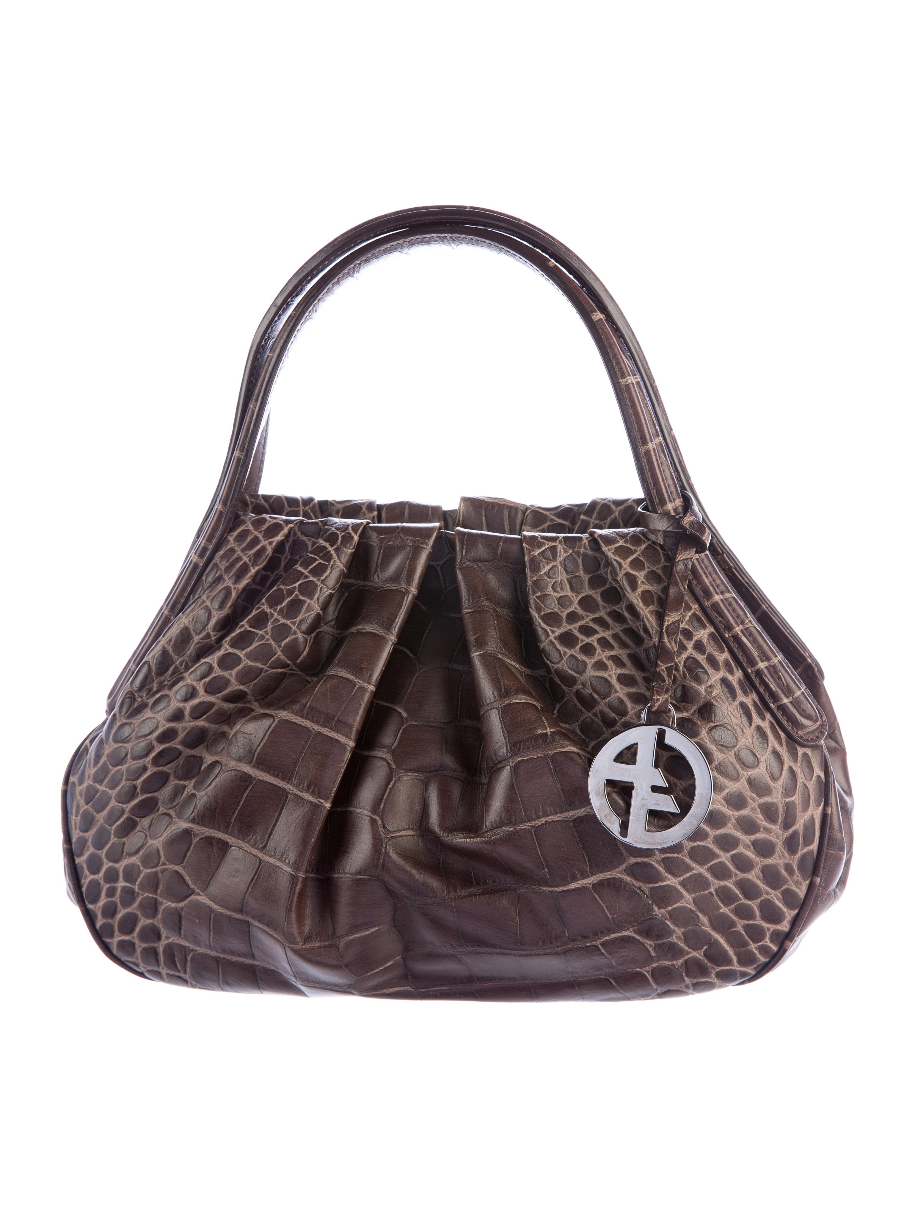 Giorgio Armani Embossed Leather Handle Bag