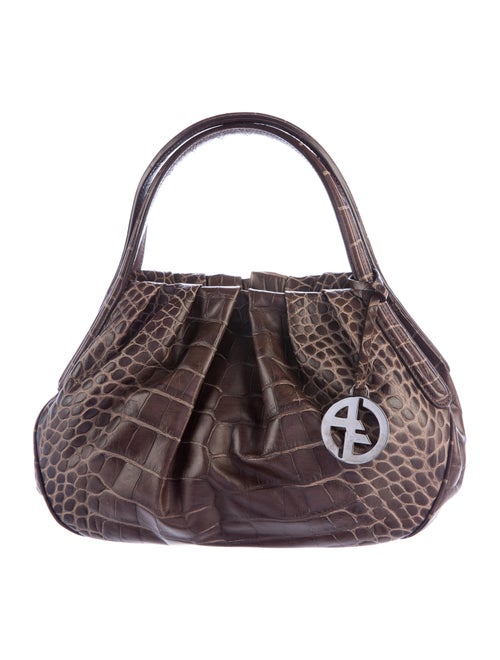 Giorgio Armani Embossed Leather Handle Bag