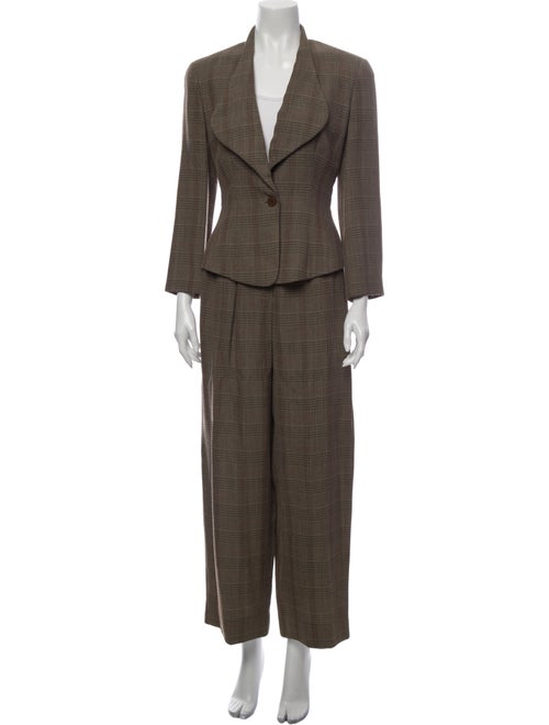 Giorgio Armani Vintage Plaid Print Pantsuit