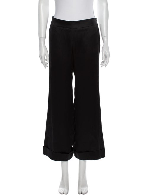Giorgio Armani Silk Wide Leg Pants Black