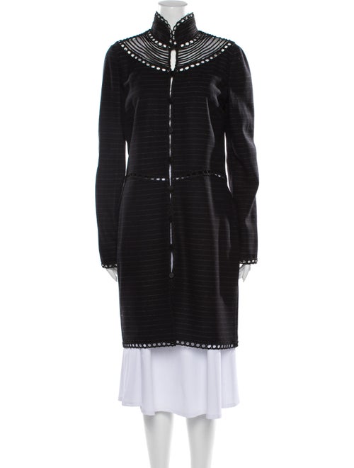 Giorgio Armani Striped Coat Black