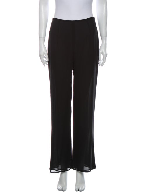 Giorgio Armani Silk Wide Leg Pants Black