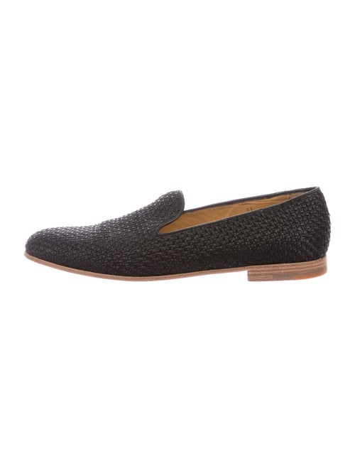 Giorgio Armani Raffia Printed Slippers Black