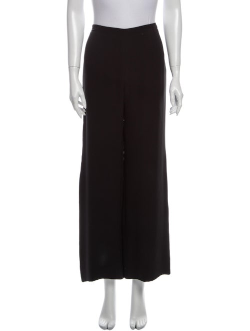 Giorgio Armani Silk Wide Leg Pants Black