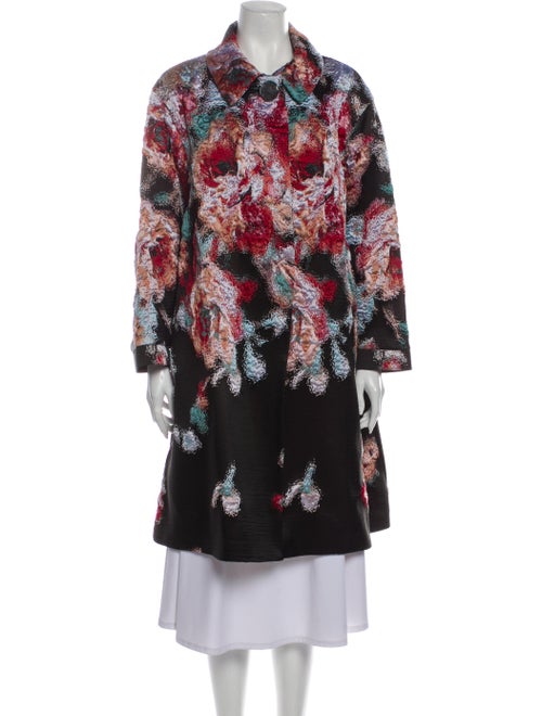 Giorgio Armani Printed Trench Coat Black