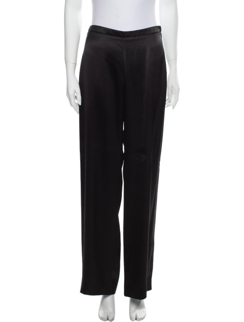 Giorgio Armani Silk Wide Leg Pants Black