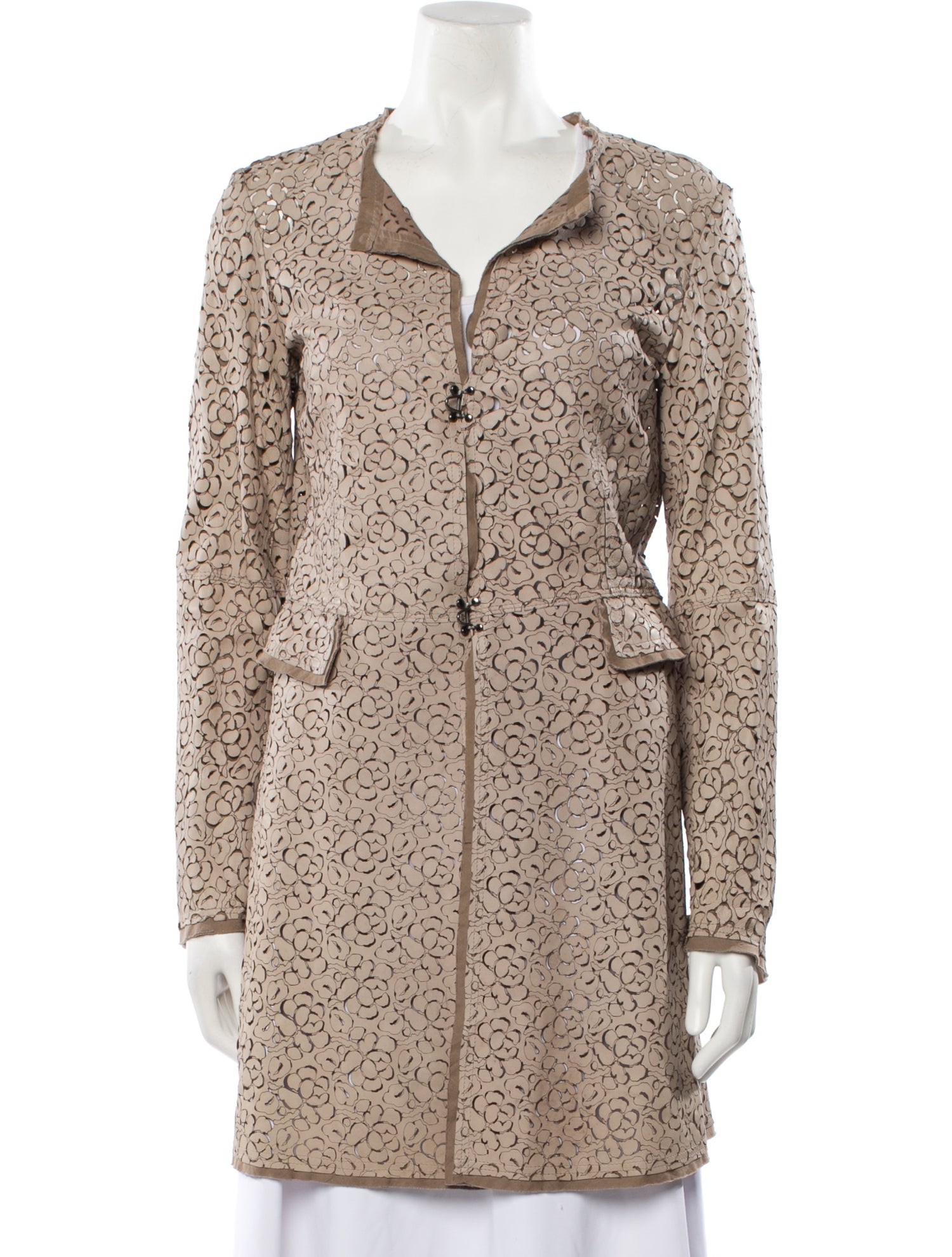 Gimo's Italiana Leather Printed Faux Fur Coat