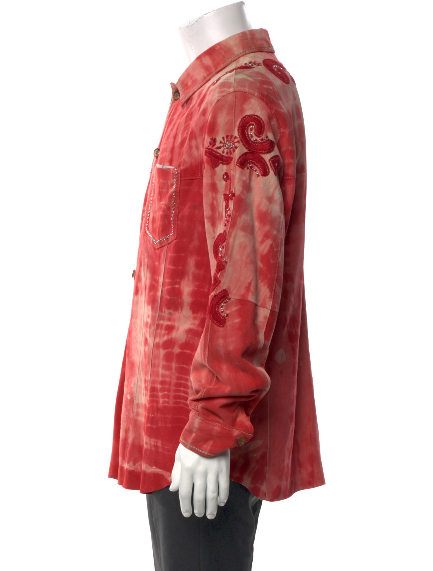 Gimo's Italiana Leather Plaid Print Shirt