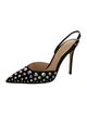 Gianvito Rossi Suede Polka Dot Print Slingback Pumps