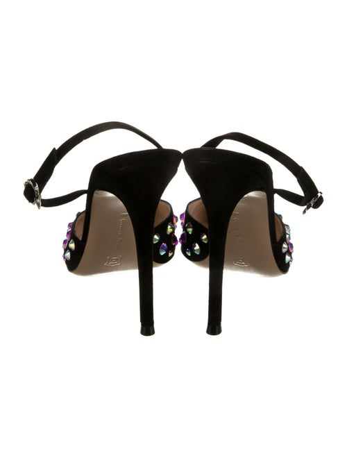 Gianvito Rossi Suede Polka Dot Print Slingback Pumps