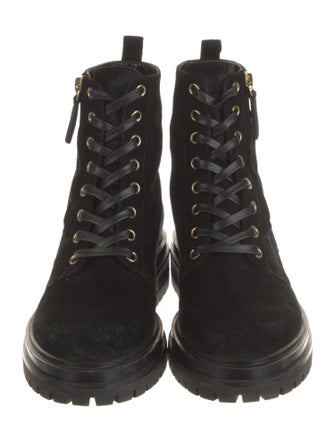 Gianvito Rossi Suede Combat Boots