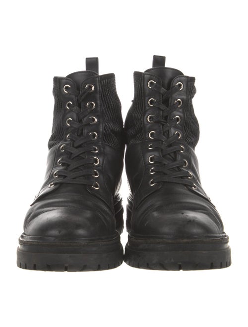 Gianvito Rossi Leather Embroidered Accent Combat Boots