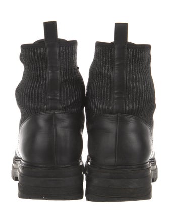 Gianvito Rossi Leather Embroidered Accent Combat Boots