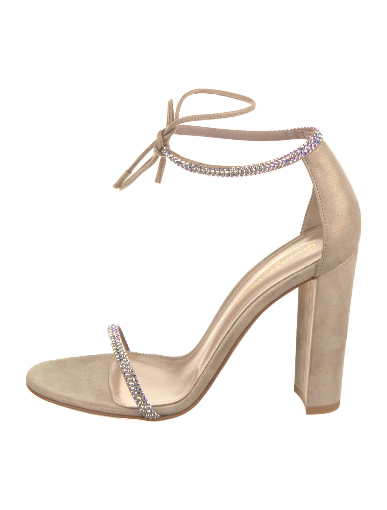 Gianvito Rossi Suede Crystal Embellishments Sandals