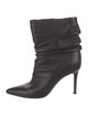 Gianvito Rossi Leather Pleated Accents Slouch Boots