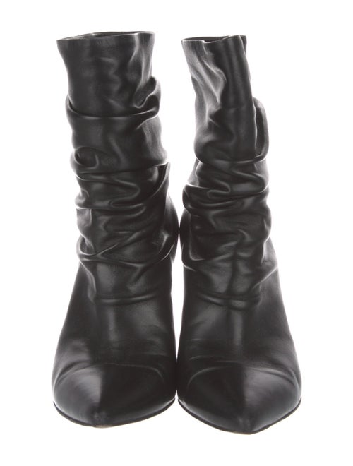 Gianvito Rossi Leather Pleated Accents Slouch Boots