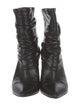 Gianvito Rossi Leather Pleated Accents Slouch Boots