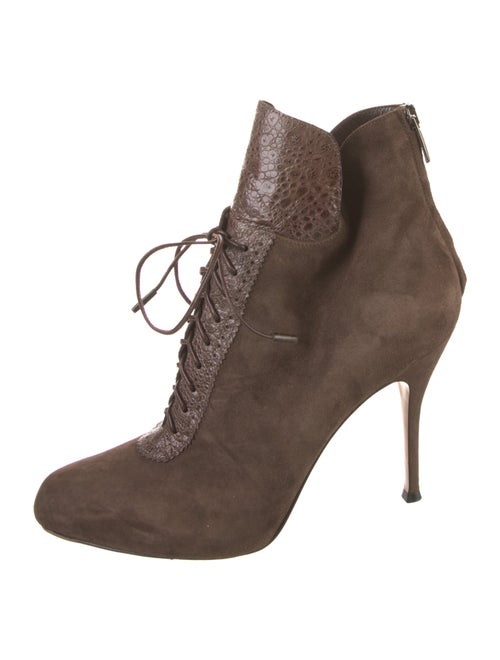 Gianvito Rossi Suede Lace-Up Boots