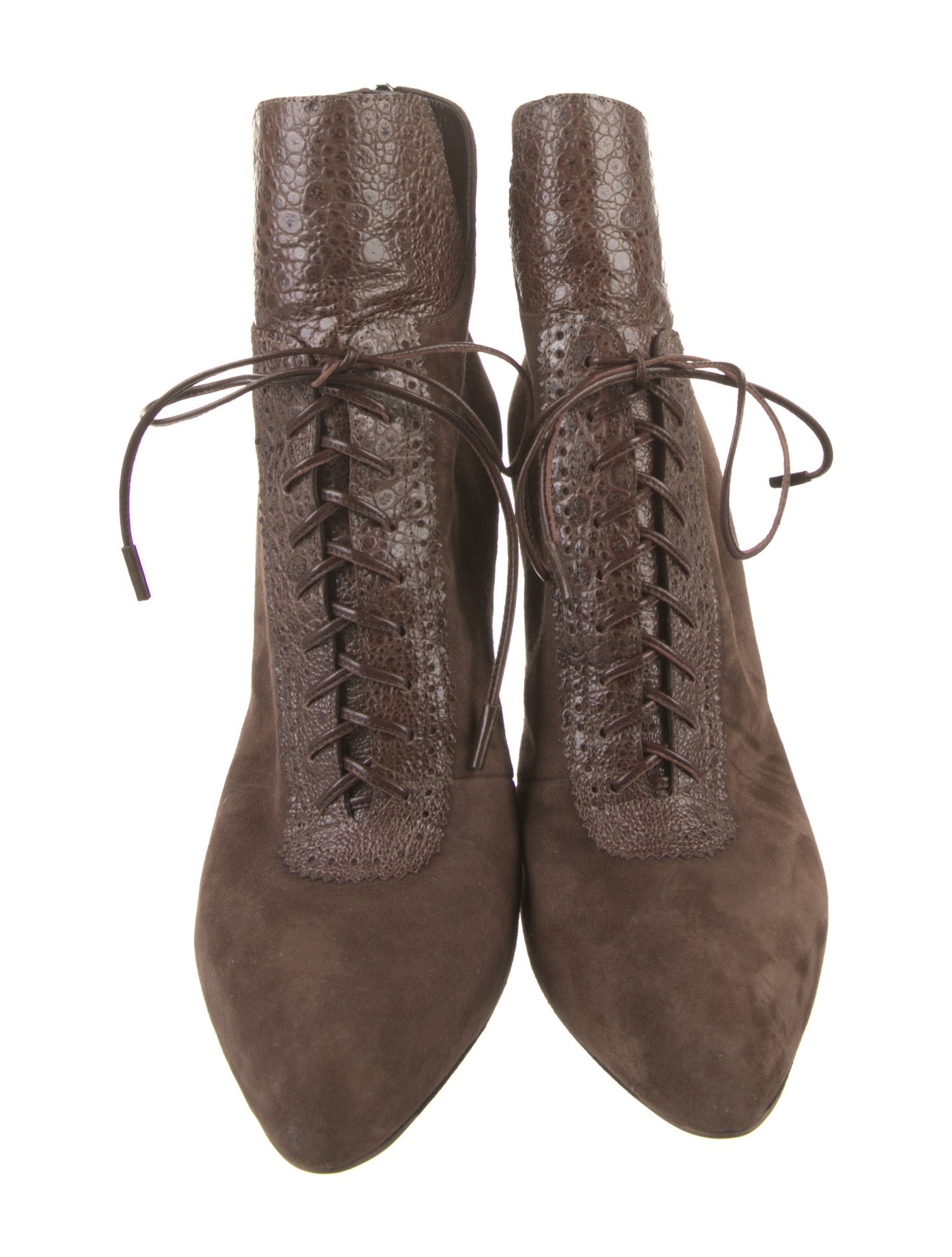 Gianvito Rossi Suede Lace-Up Boots