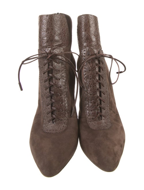 Gianvito Rossi Suede Lace-Up Boots
