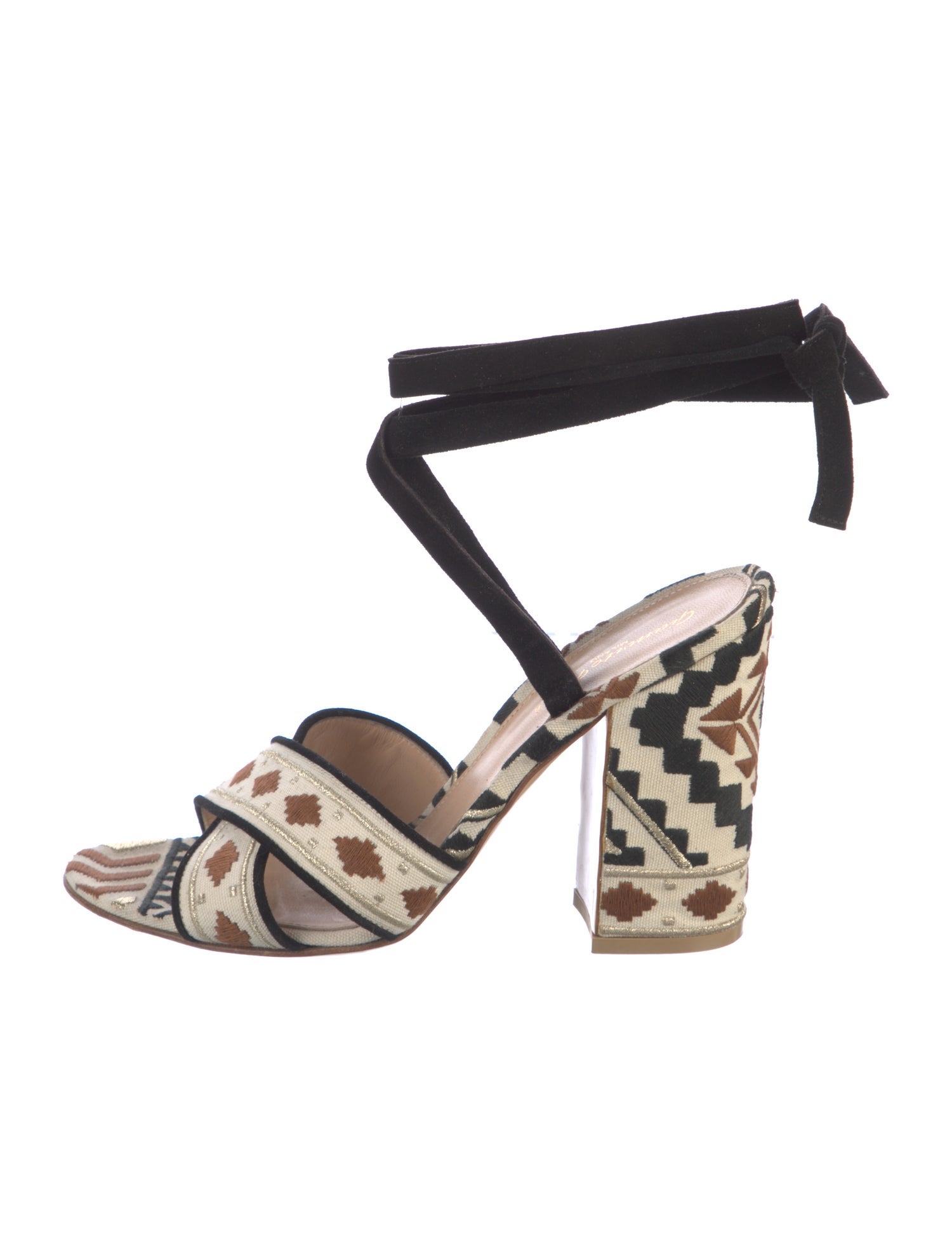 Gianvito Rossi Canvas Printed Sandals
