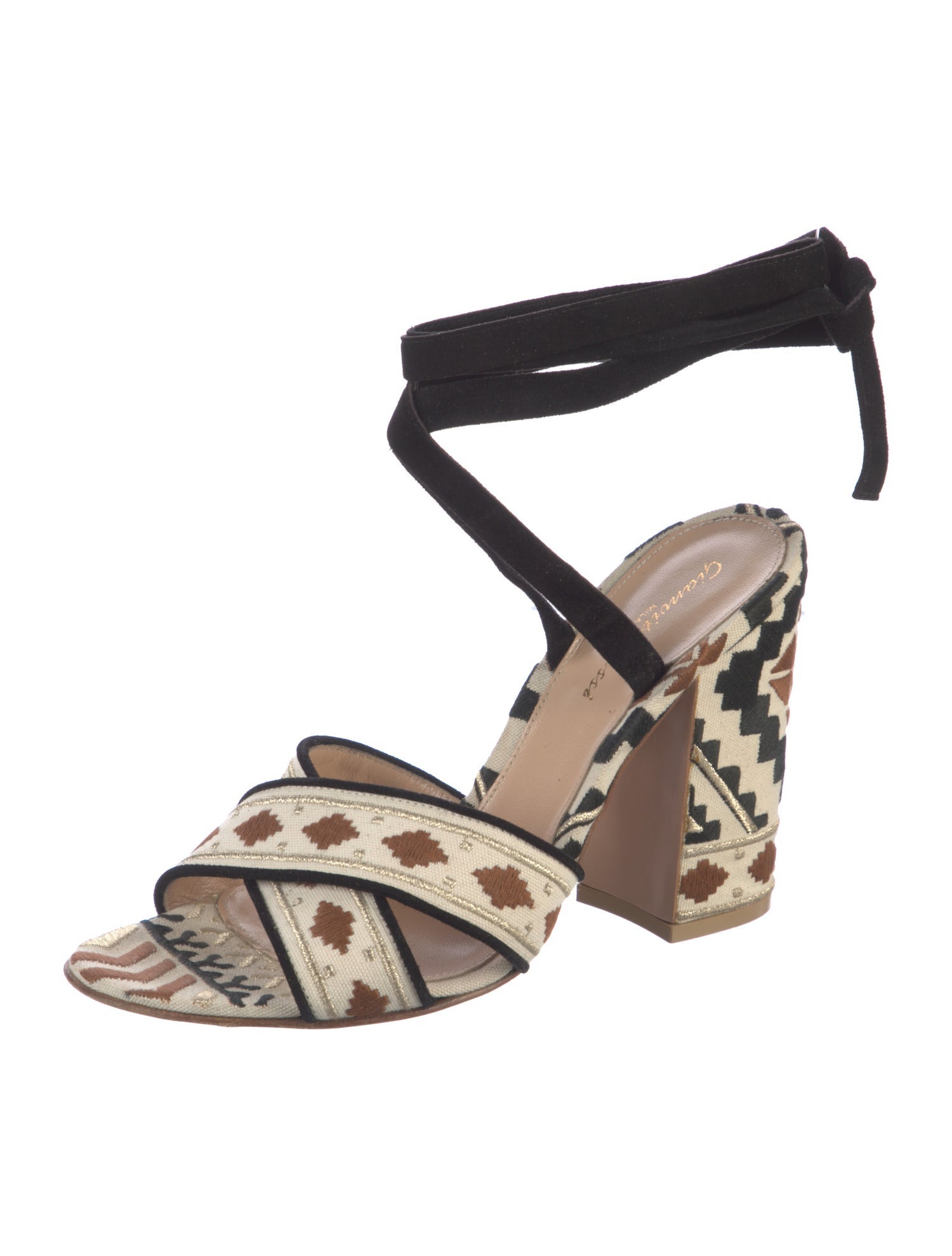 Gianvito Rossi Canvas Printed Sandals