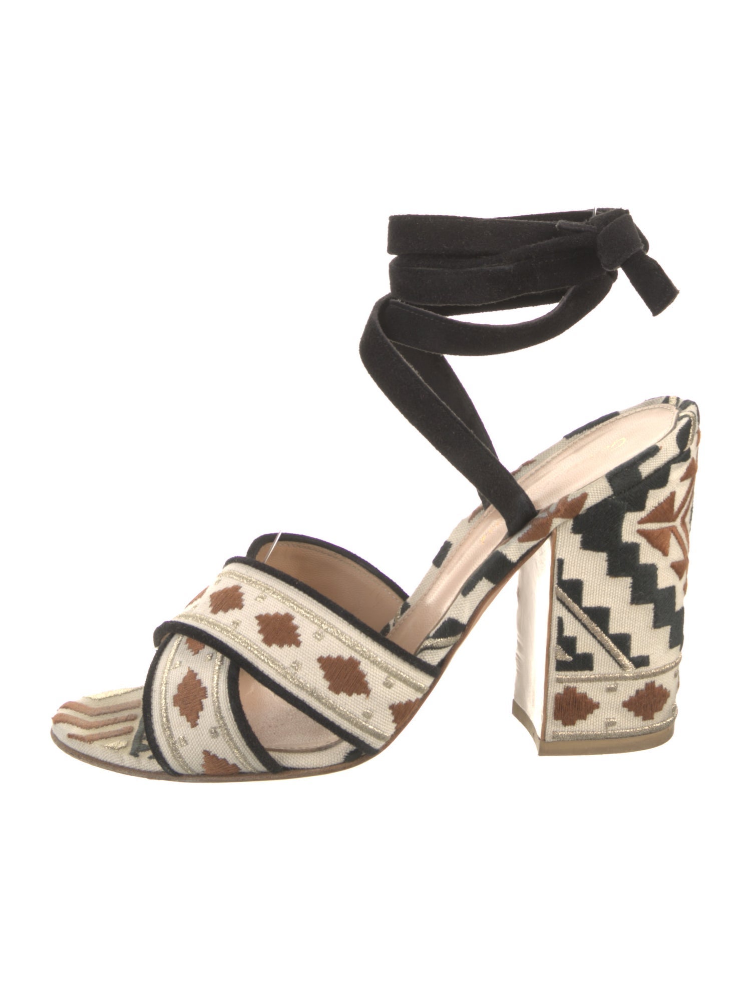 Gianvito Rossi Canvas Patterned Sandals