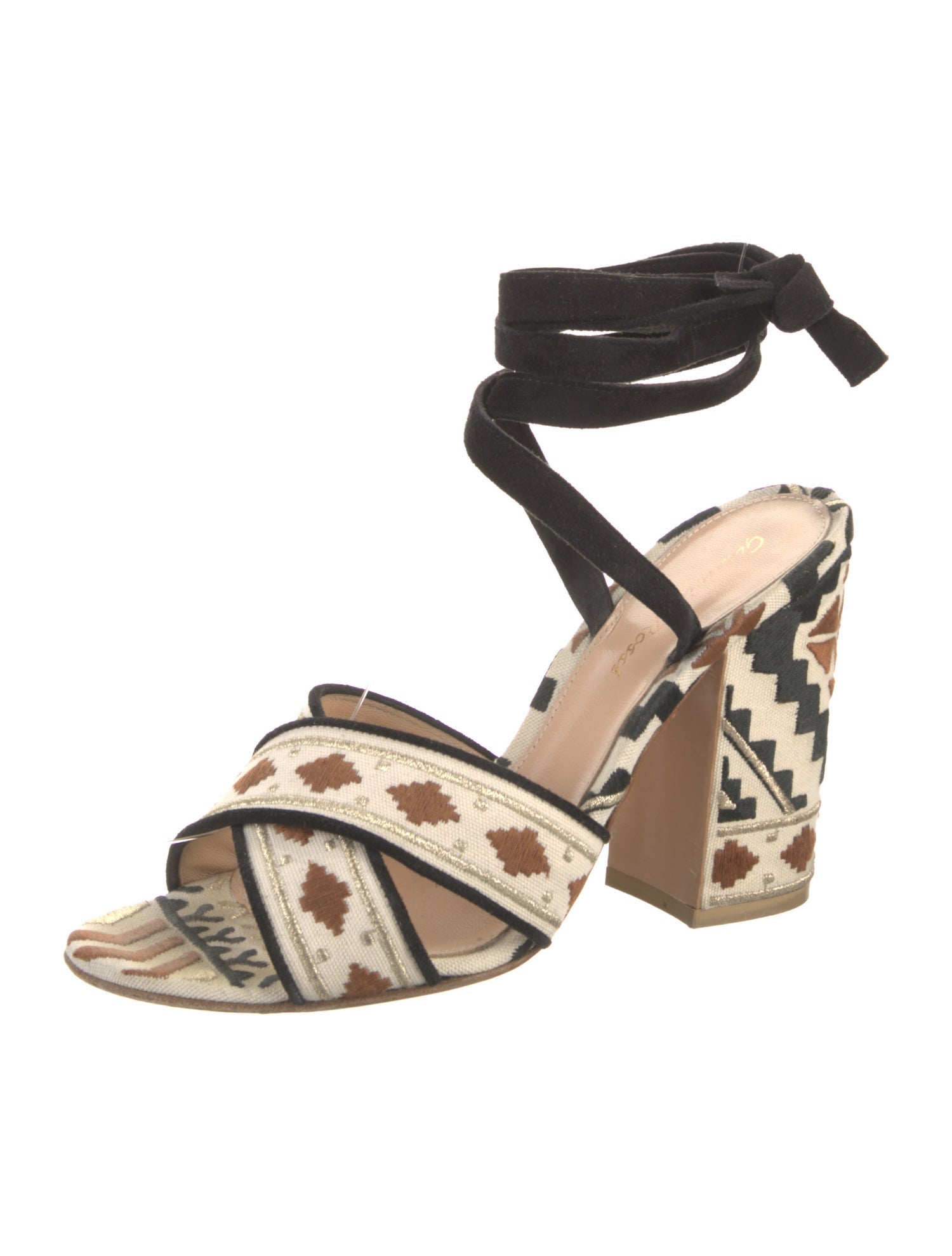 Gianvito Rossi Canvas Patterned Sandals