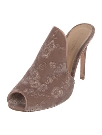 Gianvito Rossi Velvet Patterned Slides