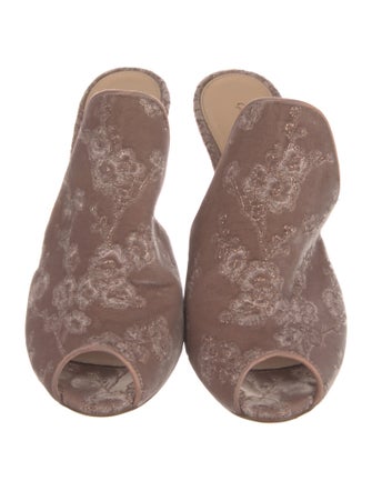 Gianvito Rossi Velvet Patterned Slides