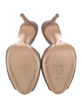 Gianvito Rossi Velvet Patterned Slides