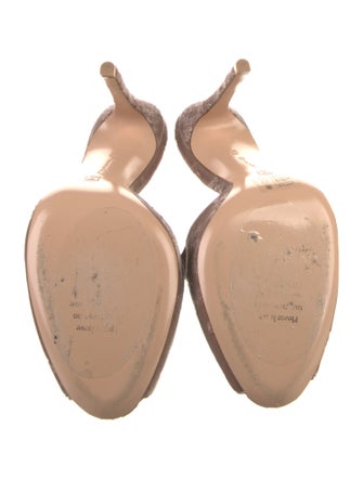 Gianvito Rossi Velvet Floral Print Slides