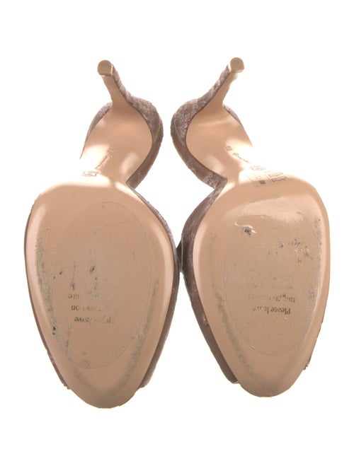 Gianvito Rossi Velvet Floral Print Slides