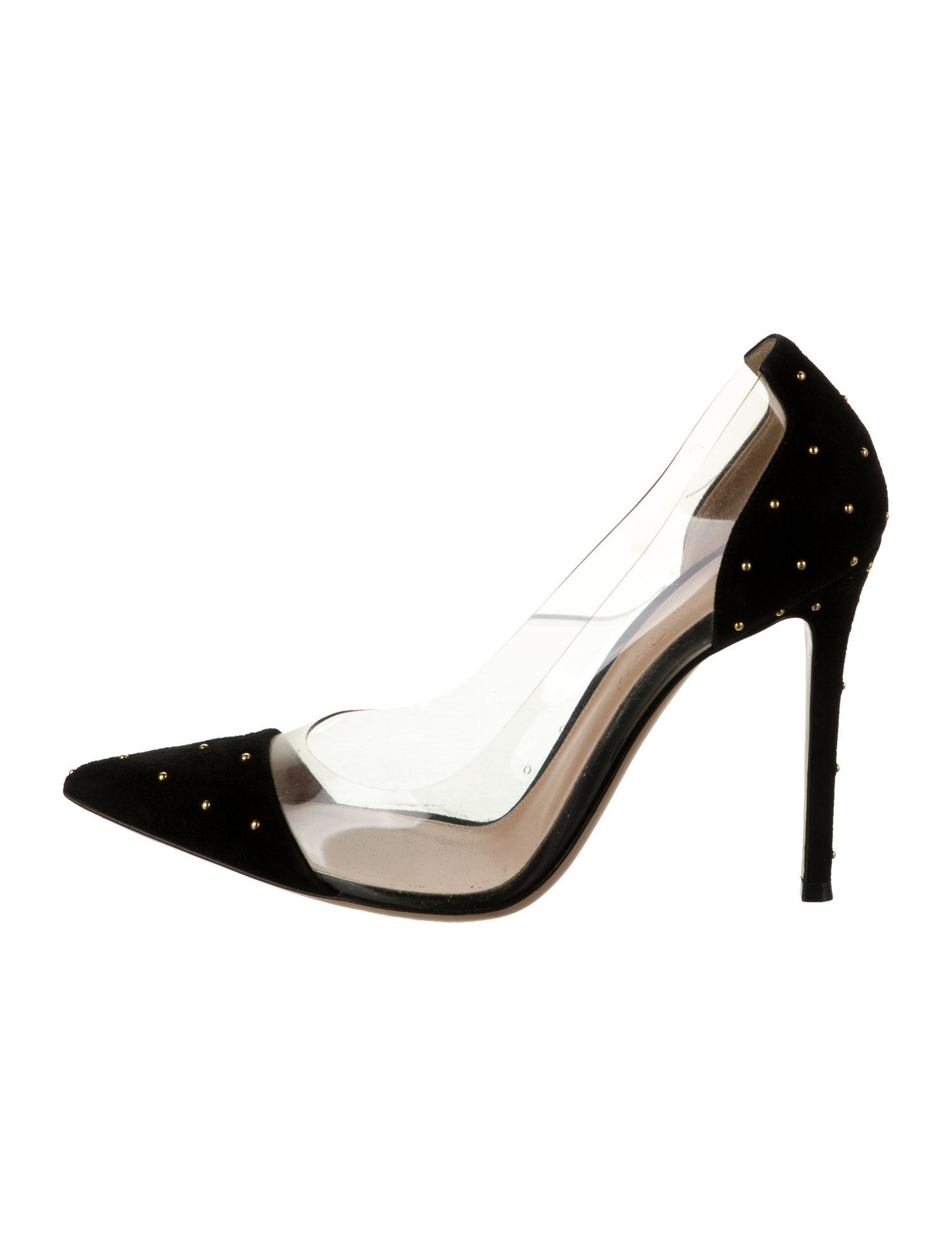 Gianvito Rossi Suede Studded Accents Pumps