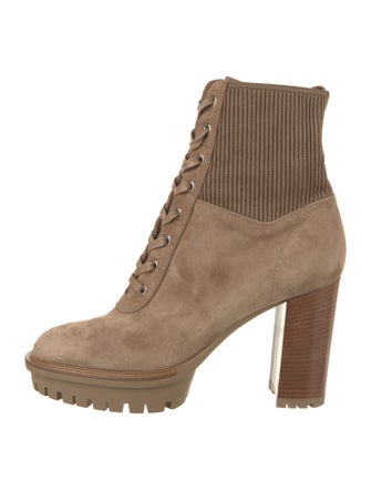Gianvito Rossi Suede Lace-Up Boots