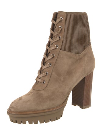 Gianvito Rossi Suede Lace-Up Boots